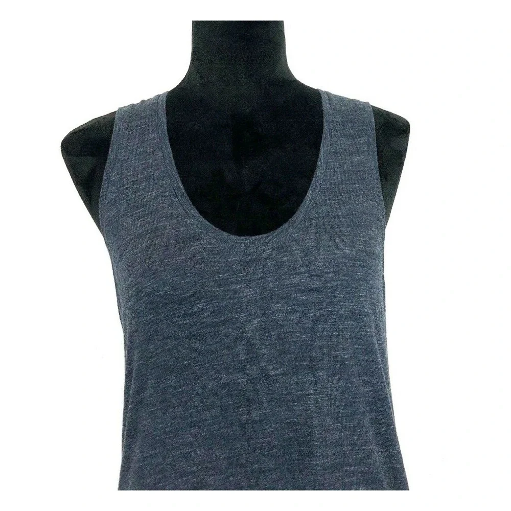 Madewell Dress S Long T Shirt Column Heather‎ Blue Slit Midi Comfy Hi Low J Crew